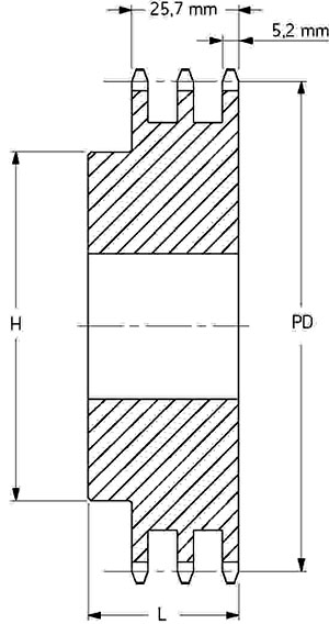 Звездочка PHS 06B-3B72